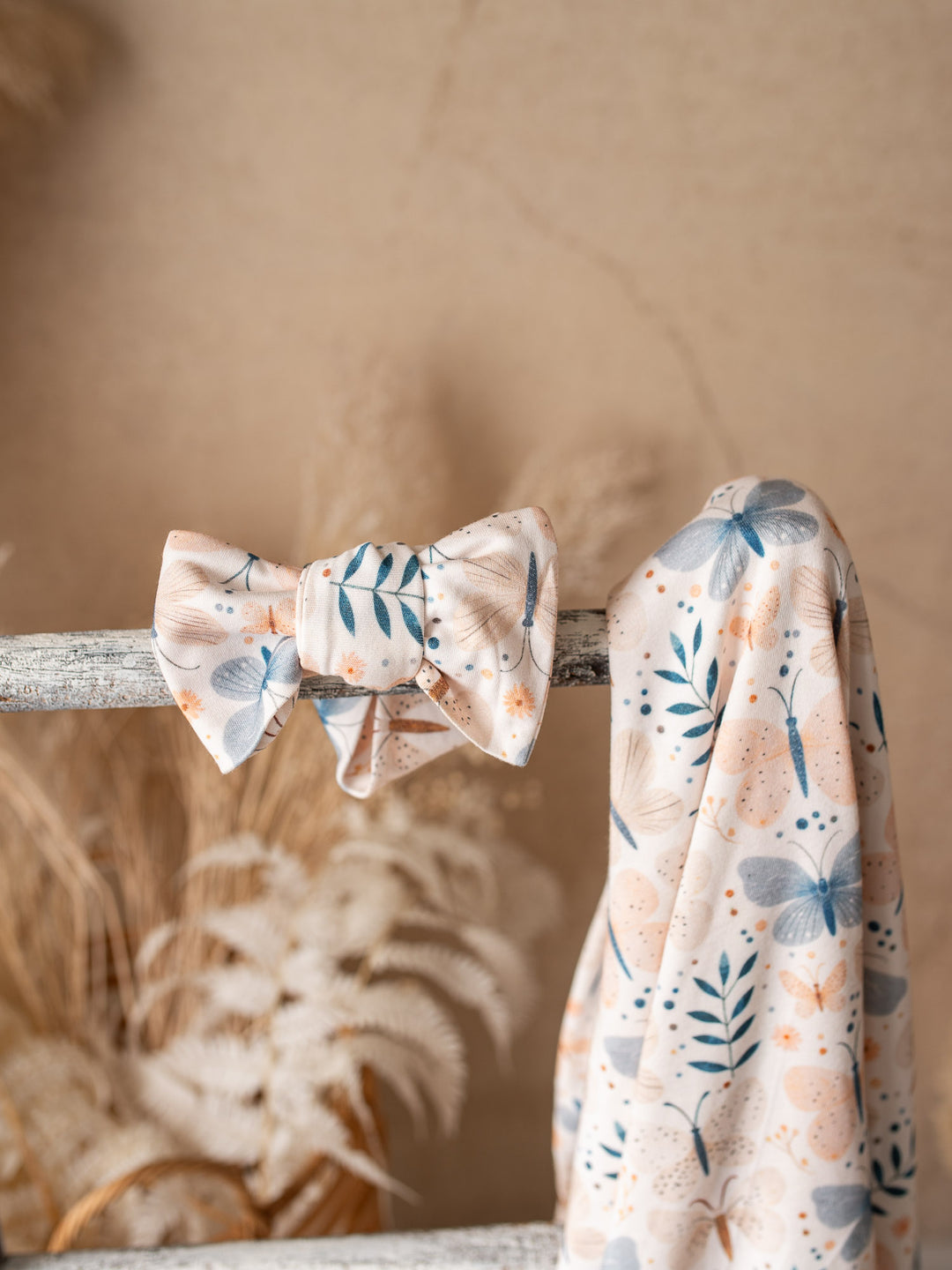 Something Blue - Topknot Headwrap Butterfly