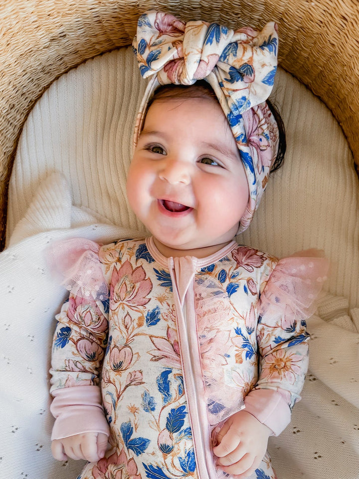 Something Blue - Topknot Headwrap Porcelain