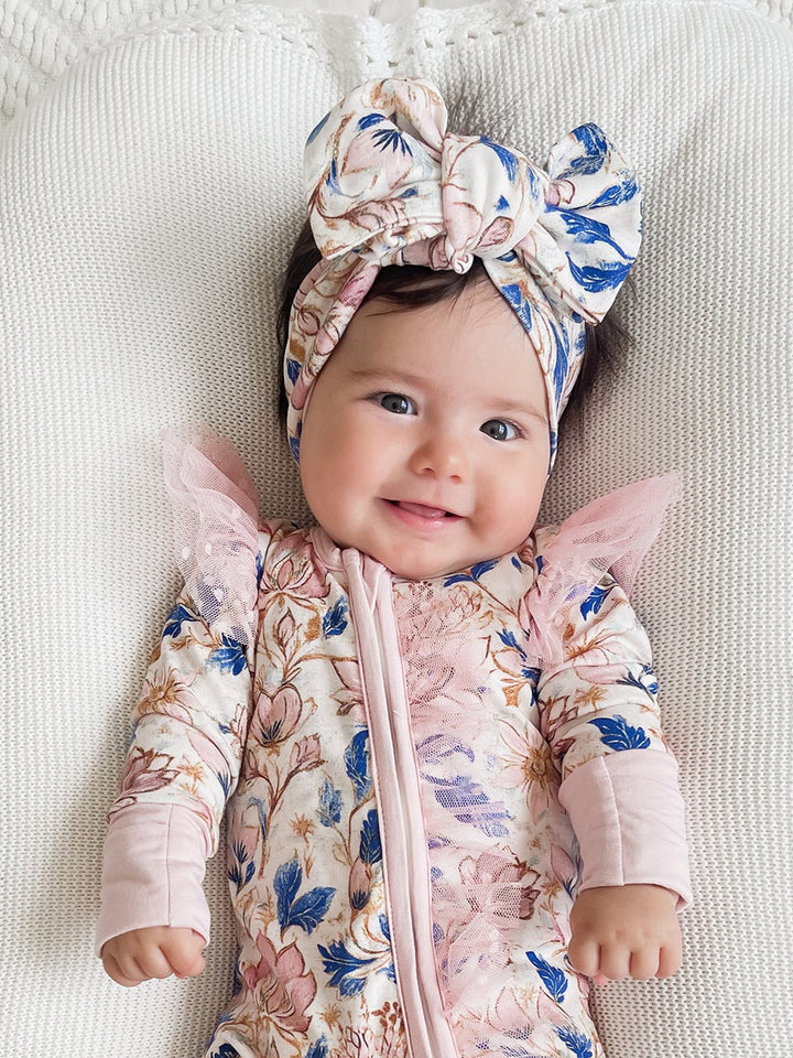 Something Blue - Topknot Headwrap Porcelain