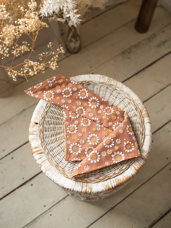 Toffee Daisy Bandana - Brown