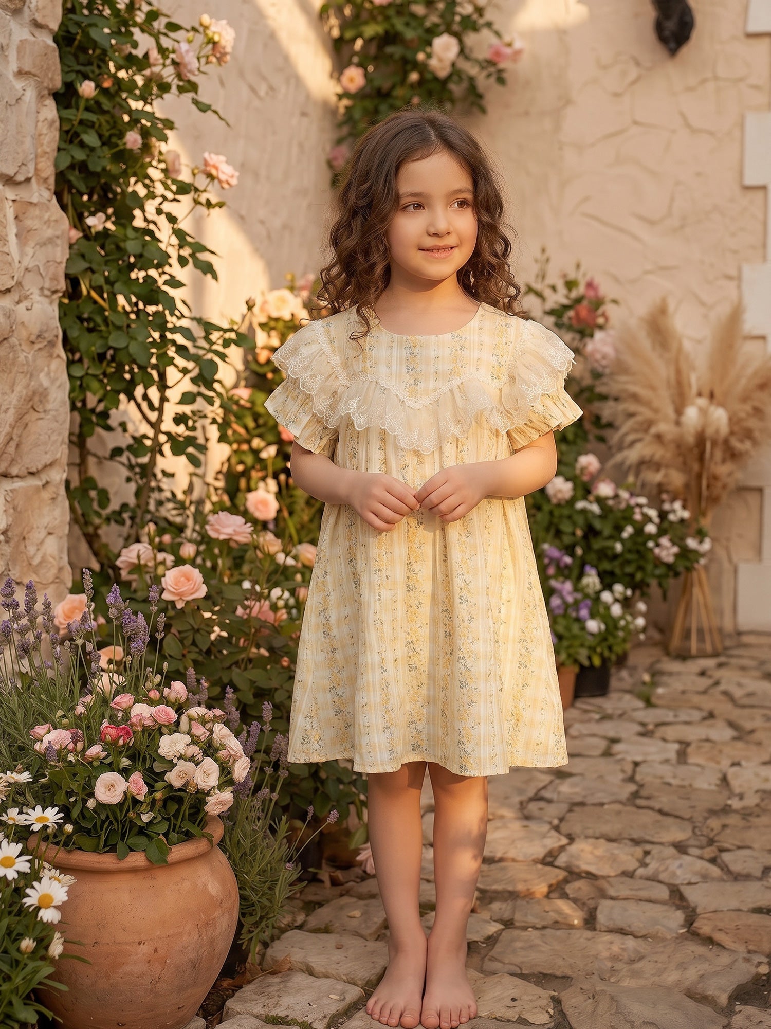 Baby Girl Floral Cotten Dress Elodie Bloom