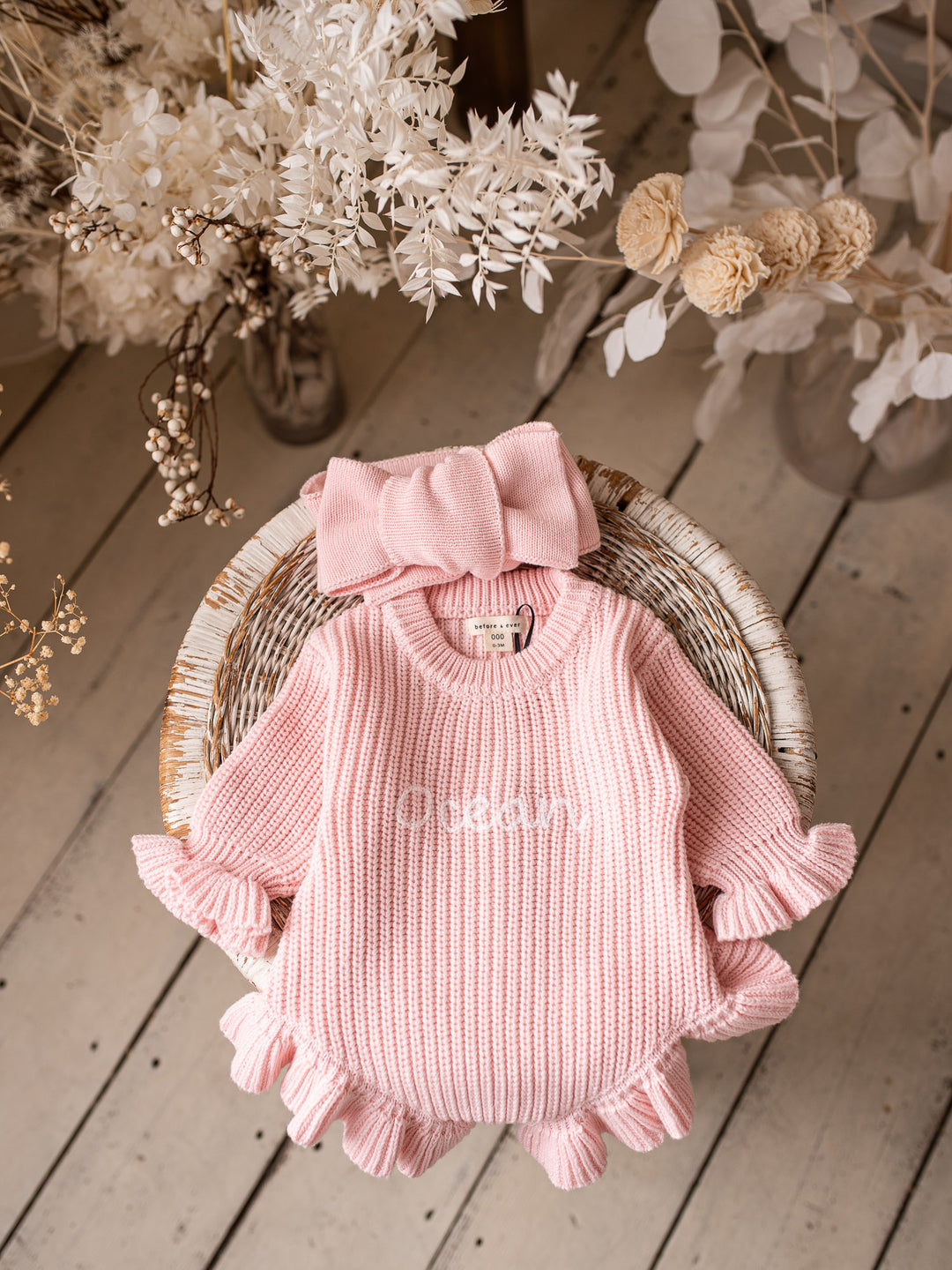 Pure - Knitted Oversized Topknot Headwrap Baby Pink