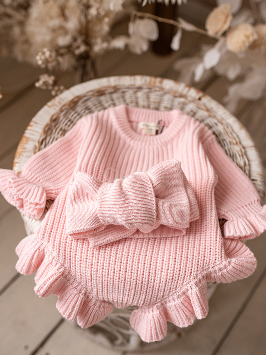Pure - Knitted Oversized Topknot Headwrap Baby Pink