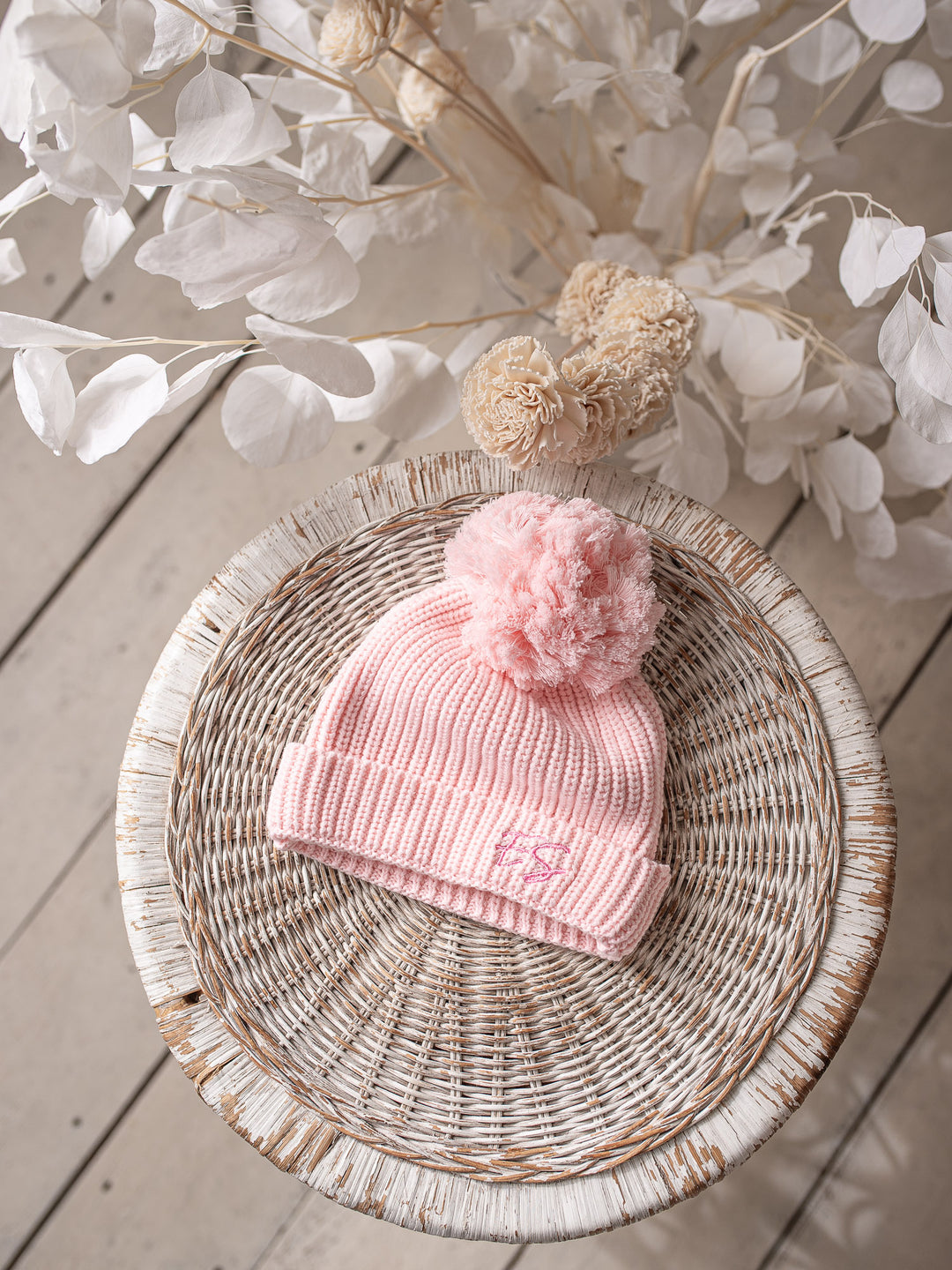 Bliss Personalised Knitted Beanie - Baby Pink