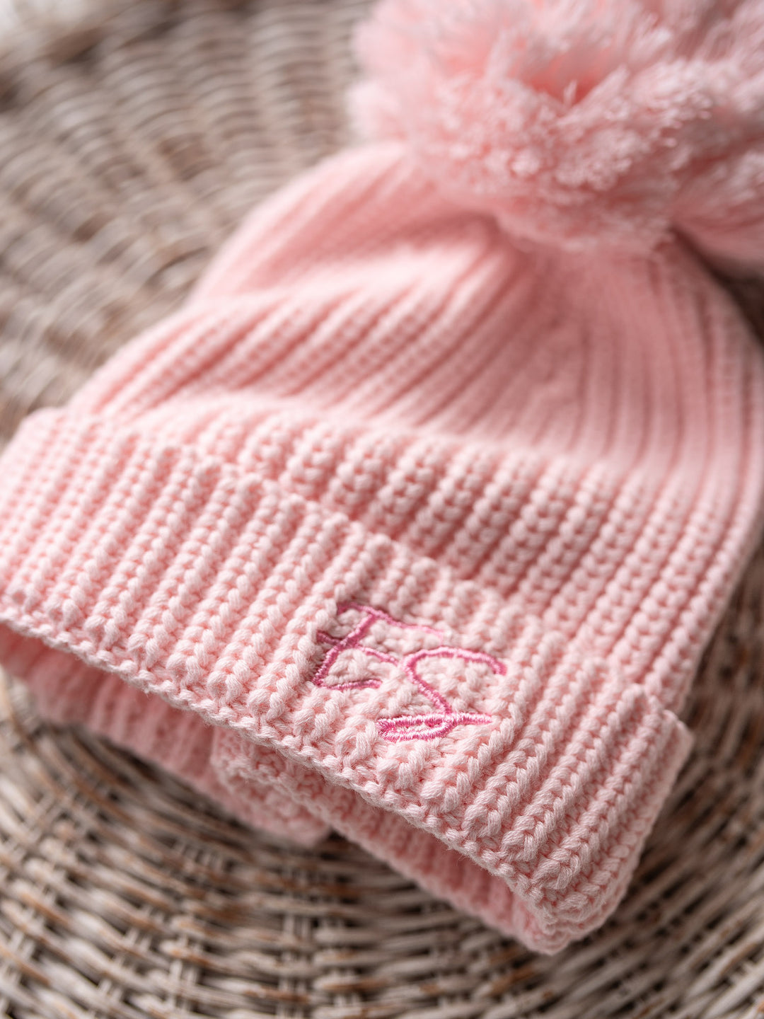 Bliss Personalised Knitted Beanie - Baby Pink