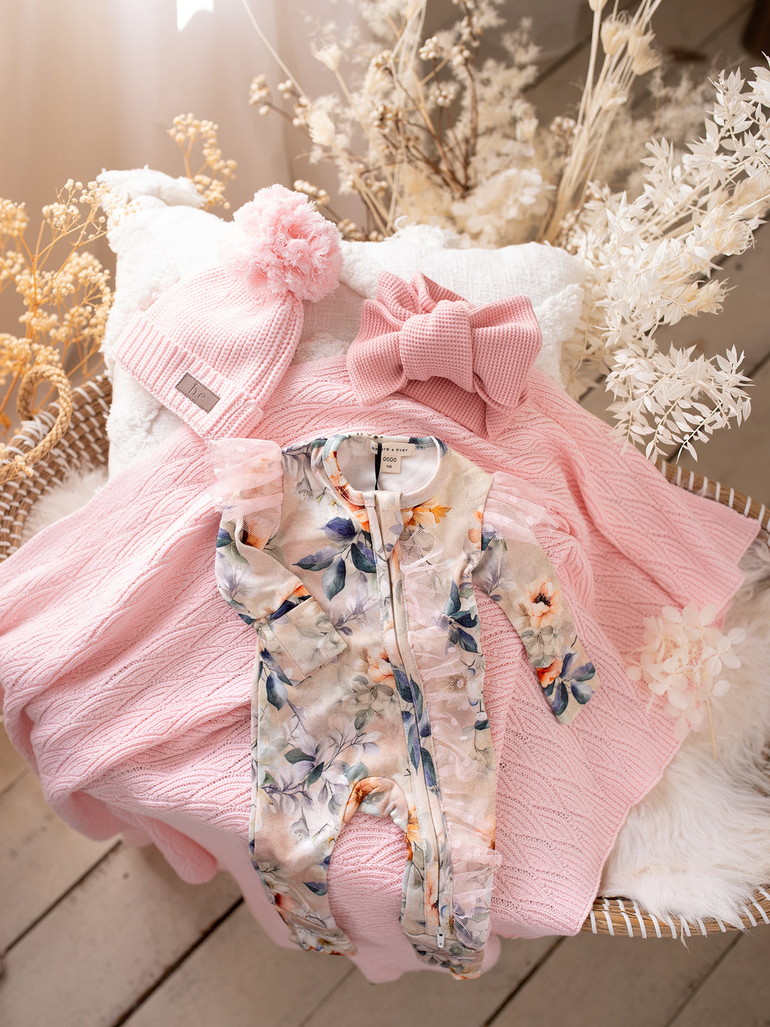 Bliss Knitted Beanie - Baby Pink