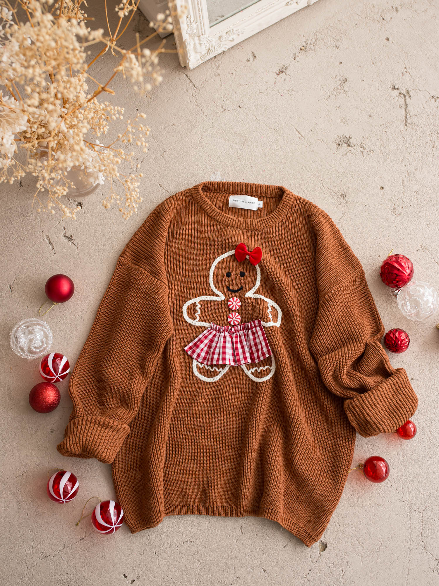 Matching gingerbread sweaters for children and adults