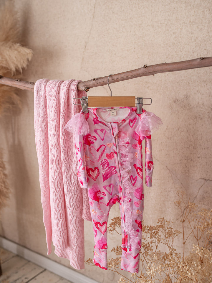 Oh My Heart Onesie - Pink
