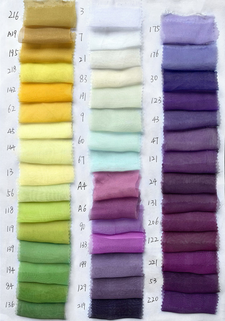 Chiffon (5 yards each) - 15 Piece Bundle Set