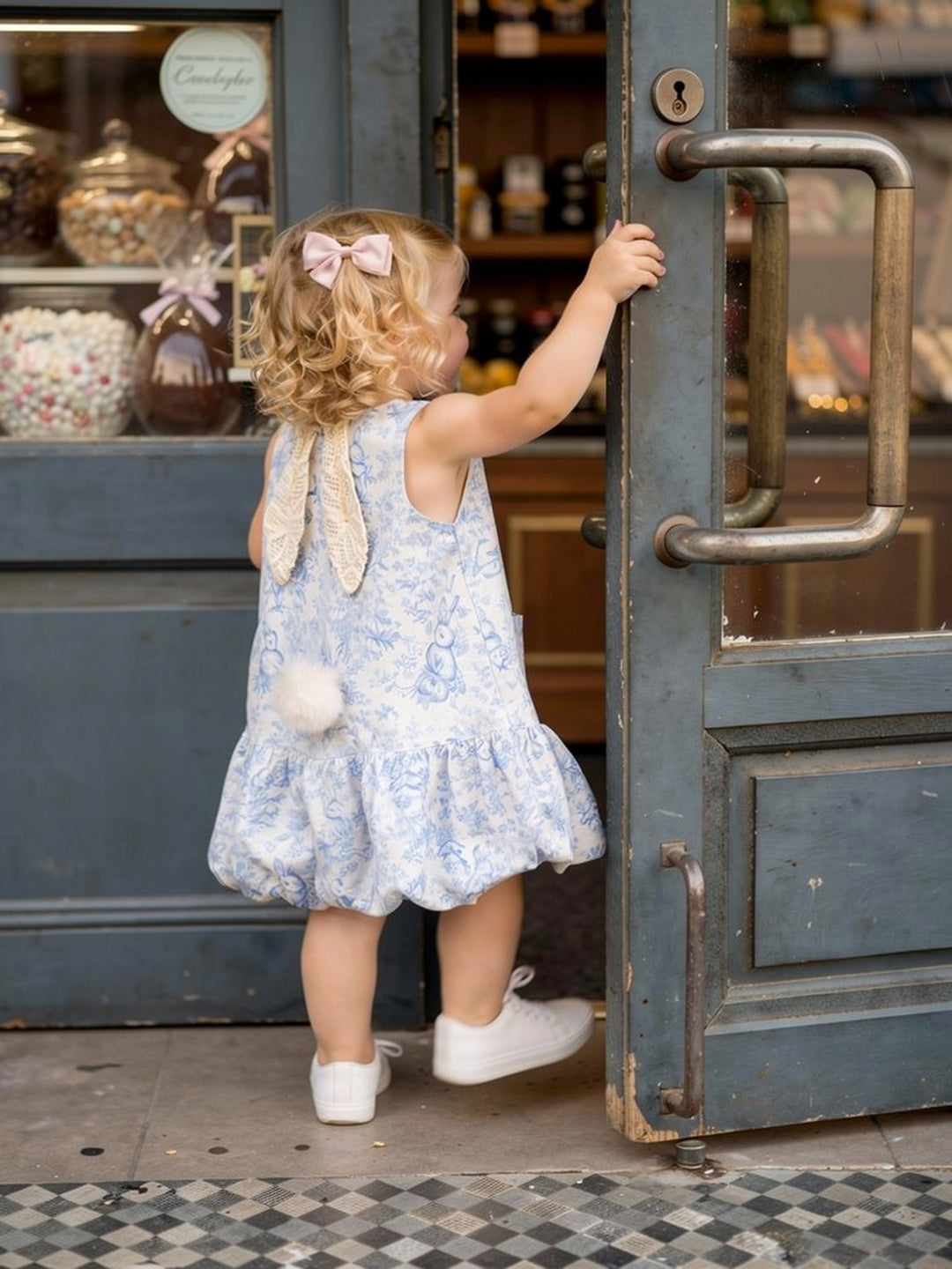 little cotton rabbits dresses Hileelang Little Girls Long Sleeved Dresses Christmas Winter Cotton Casual Cute Navy Rabbit Cartoon Pattern Dress 8Years, Girl's