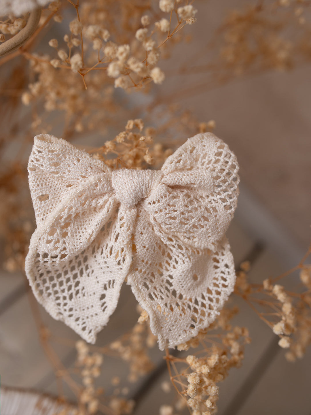 Off white lace Adella hair clip and headband set, vintage inspired, for baby girls