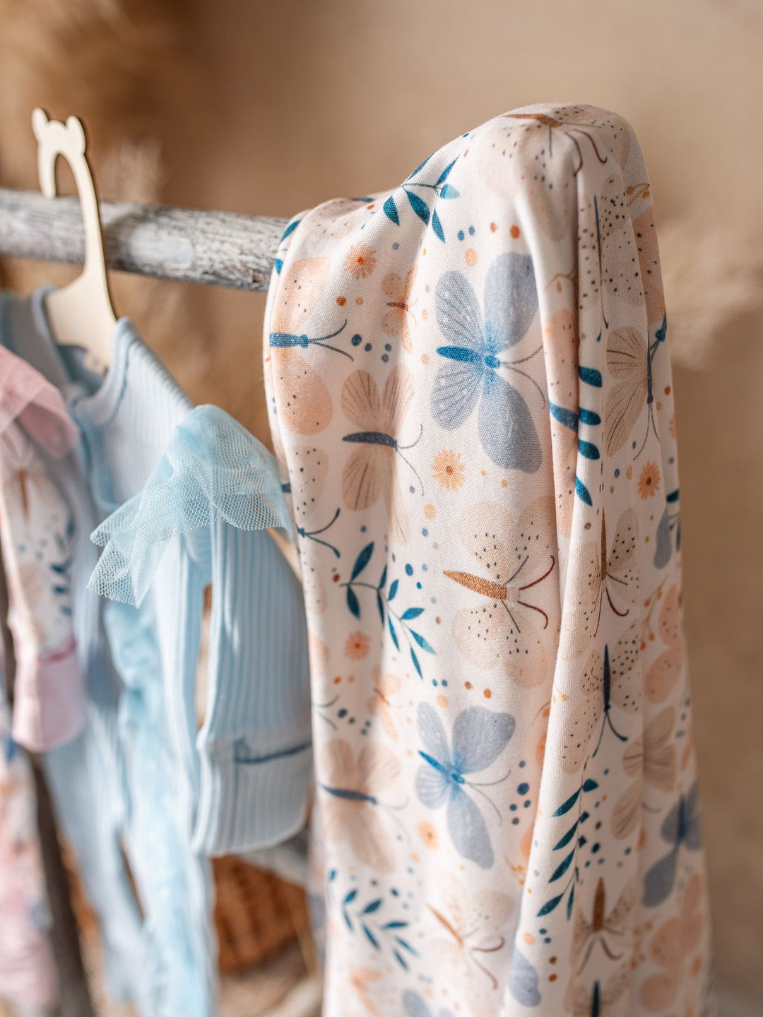 Something Blue Baby Swaddle - Butterfly