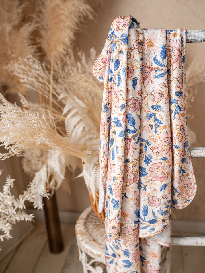 Something Blue Baby Swaddle - Porcelain