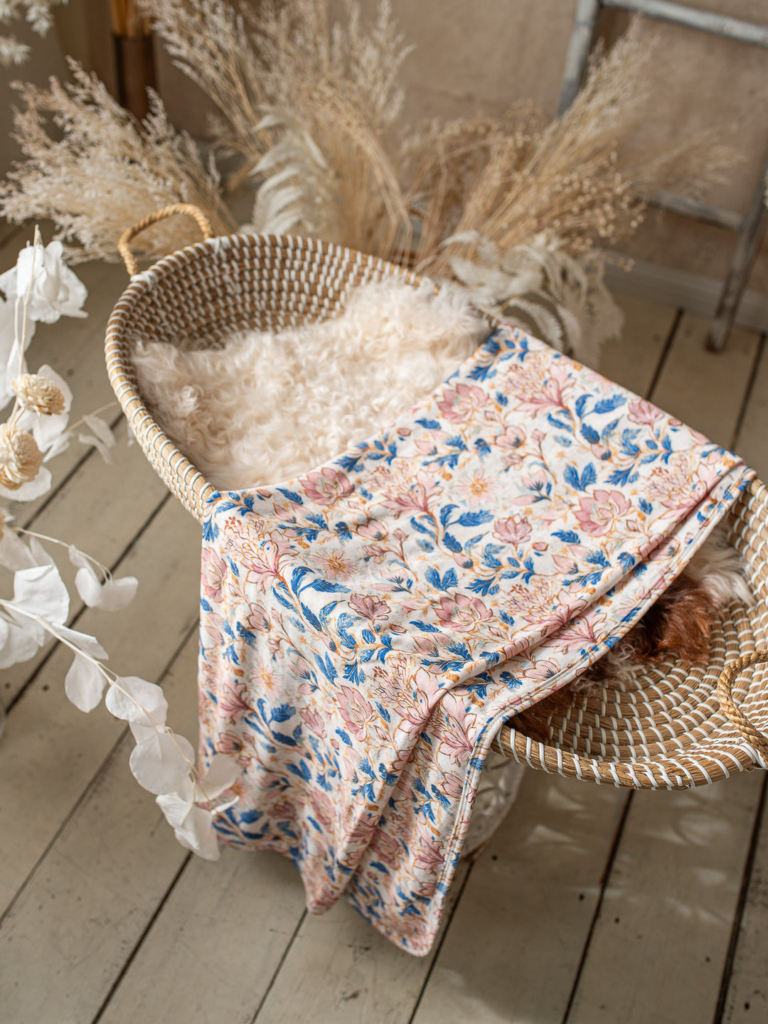 Something Blue Baby Swaddle - Porcelain