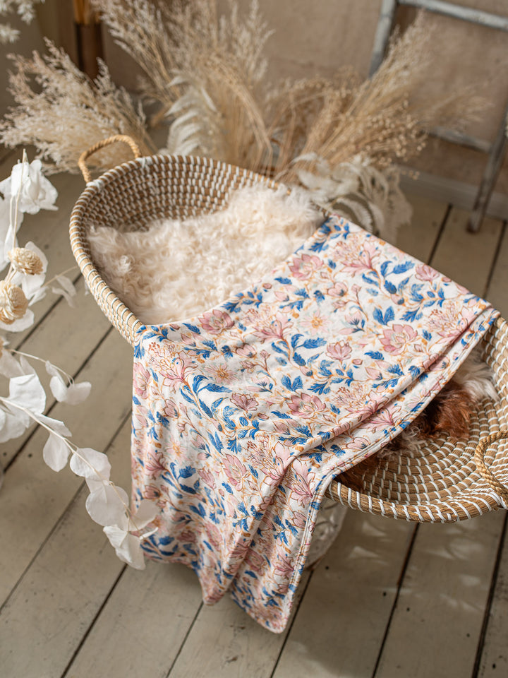 Something Blue Baby Swaddle - Porcelain