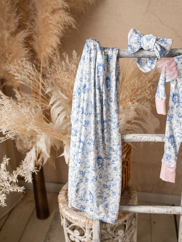 Something Blue Baby Swaddle - Toile