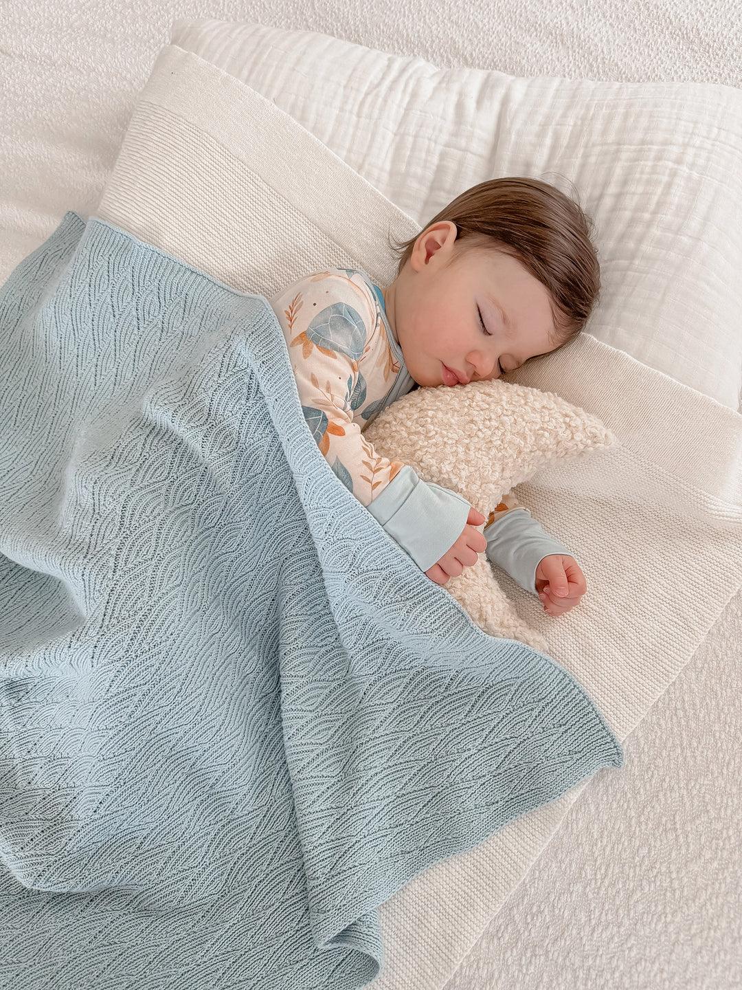 Snuggle Me - Knitted Baby Blanket - Baby Blue