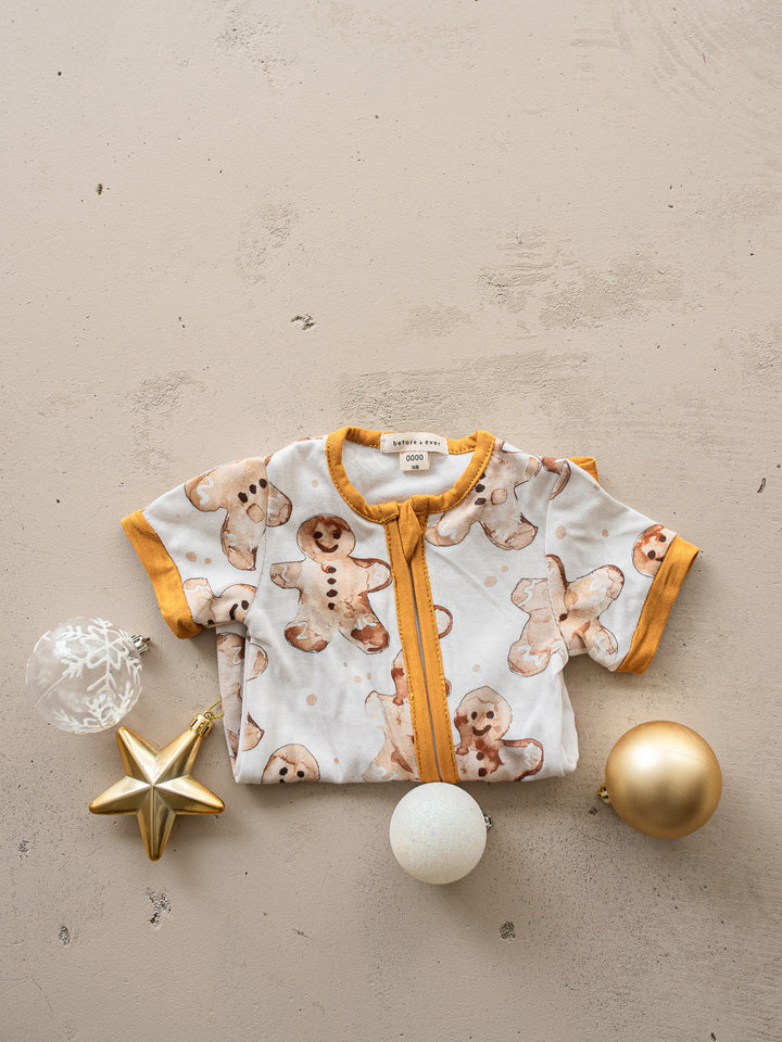 Tis The Season - Gingerbread Short-Sleeve Romper