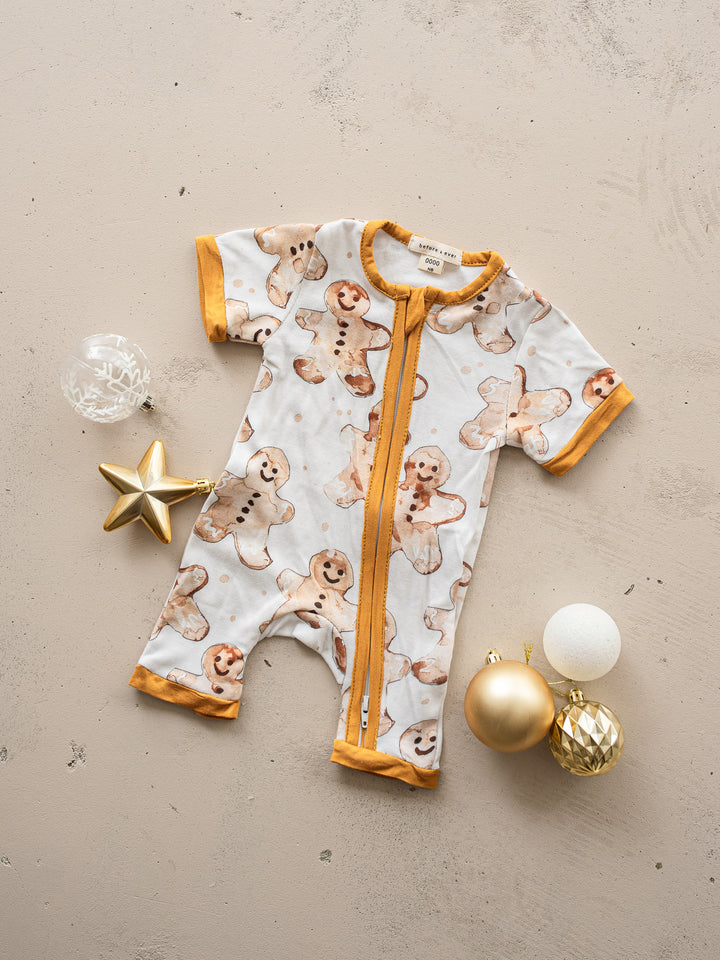Tis The Season - Gingerbread Short-Sleeve Romper