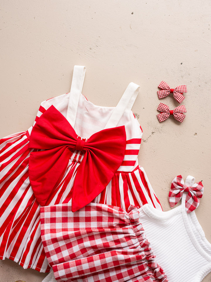 Gingham Bow Hair Clips