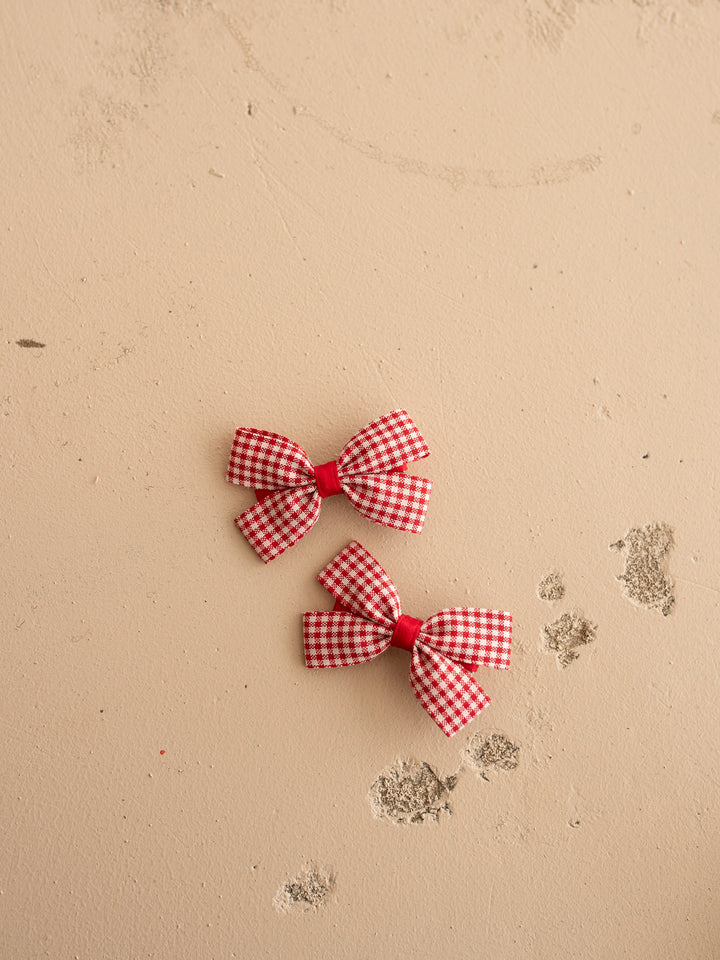 Gingham Bow Hair Clips
