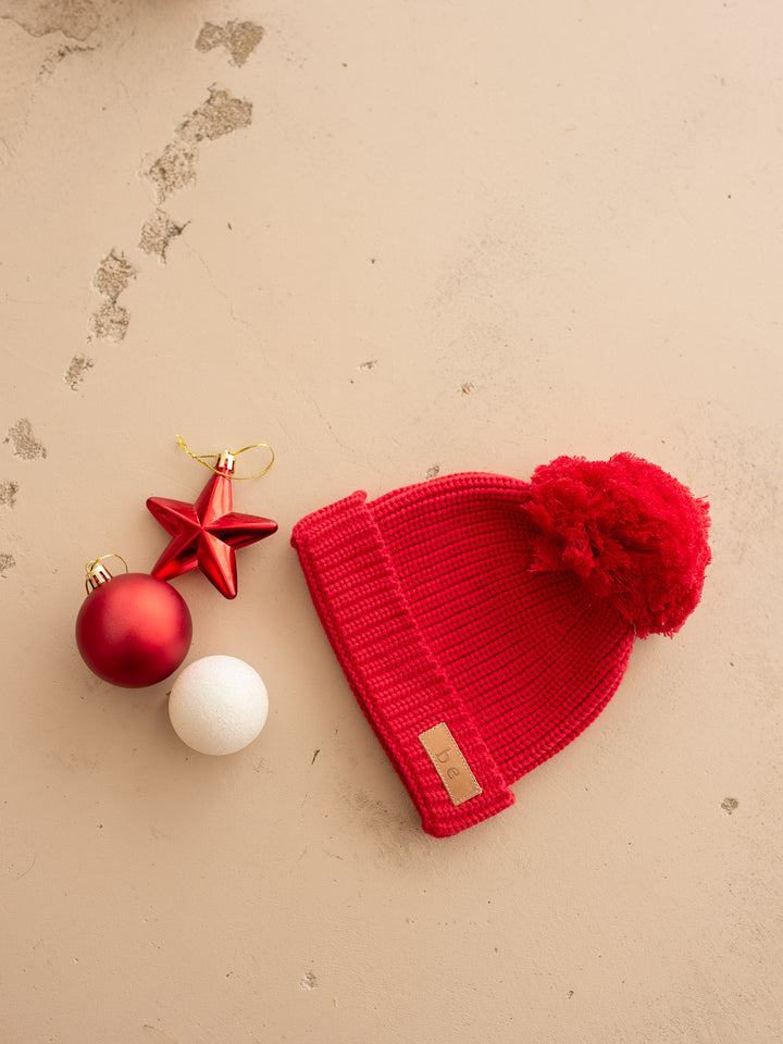 Bliss Knitted Beanie - Red