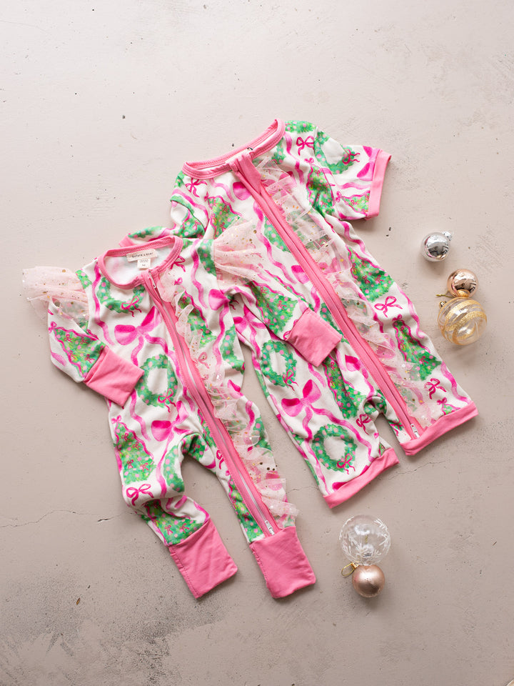 Tis The Season - Wreath Short-Sleeve Romper