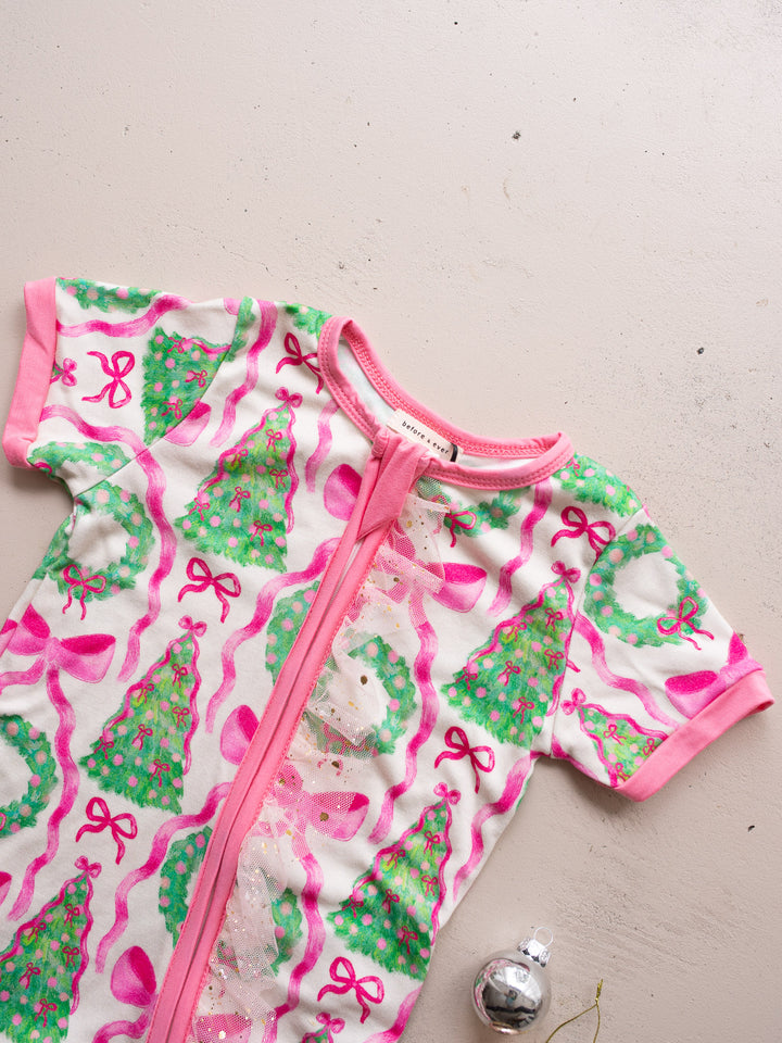 Tis The Season - Wreath Short-Sleeve Romper