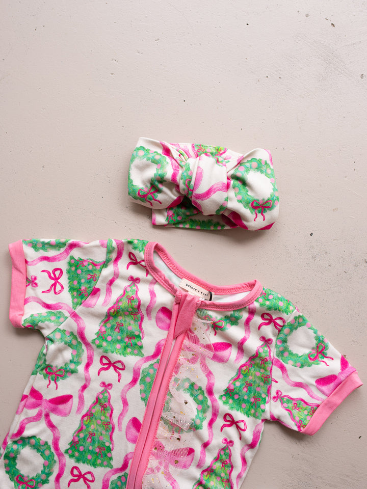 Tis The Season - Wreath Short-Sleeve Romper