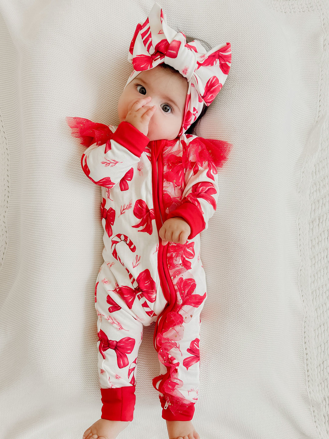 Tis The Season – Candy Bow Onesie