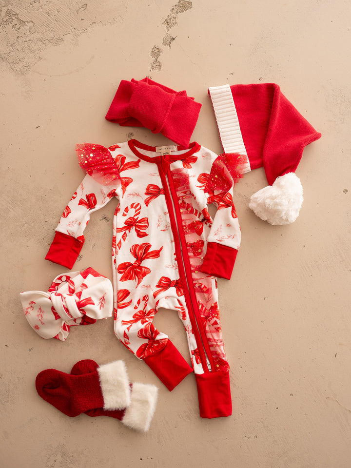 Tis The Season – Candy Bow Onesie