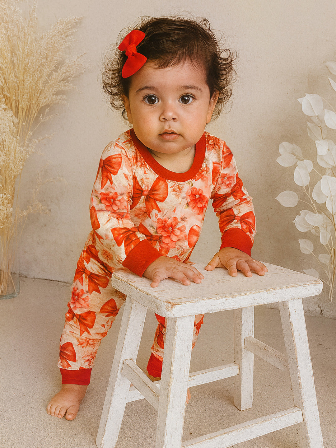 All I Wish PJ Set - Red Bow
