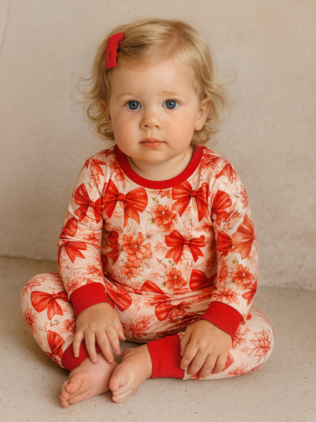 All I Wish PJ Set - Red Bow