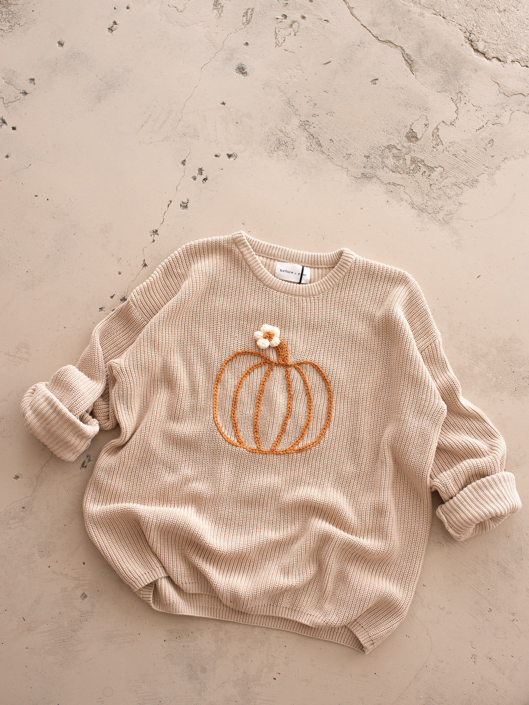 Pumpkin Bloom Sweater - Oatmeal Mama Edition