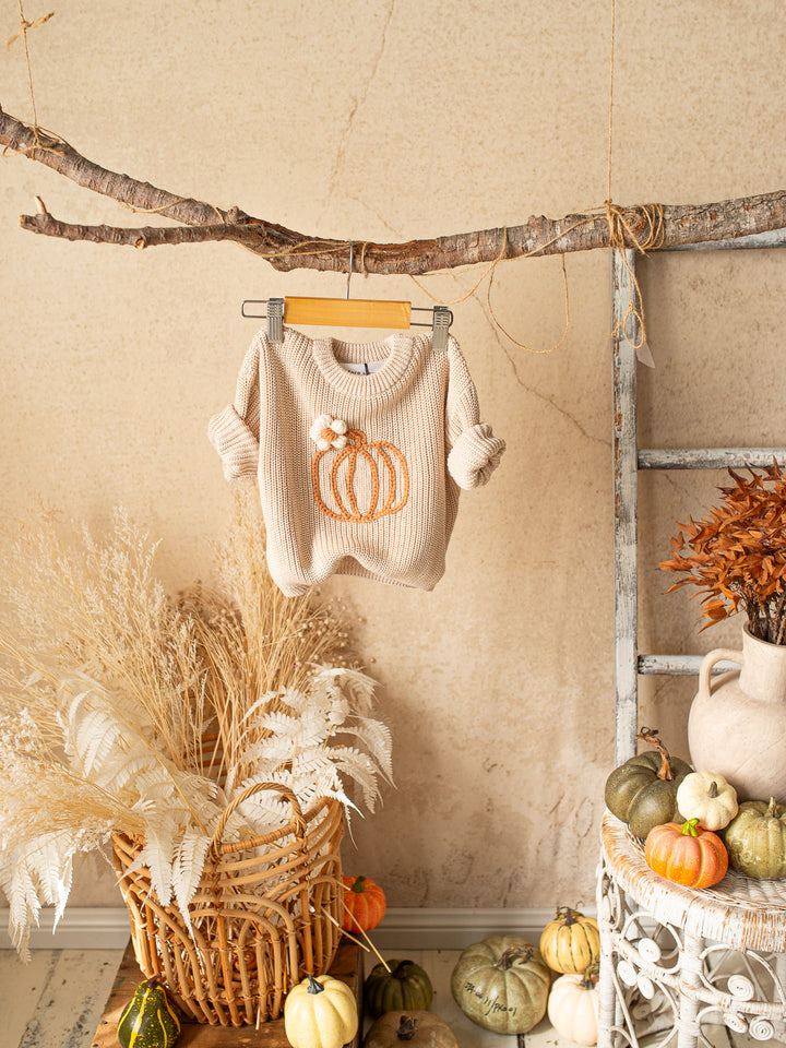 Pumpkin Bloom Sweater - Oatmeal