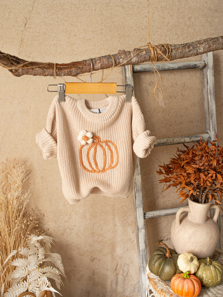 Pumpkin Bloom Sweater - Oatmeal