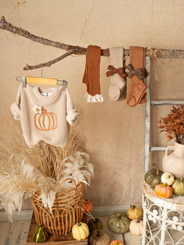 Pumpkin Bloom Sweater - Oatmeal