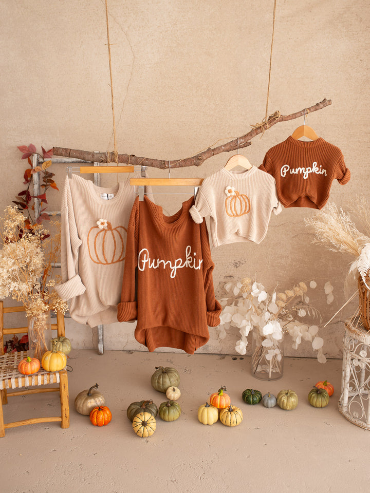 Pumpkin Bloom Sweater - Oatmeal Mama Edition