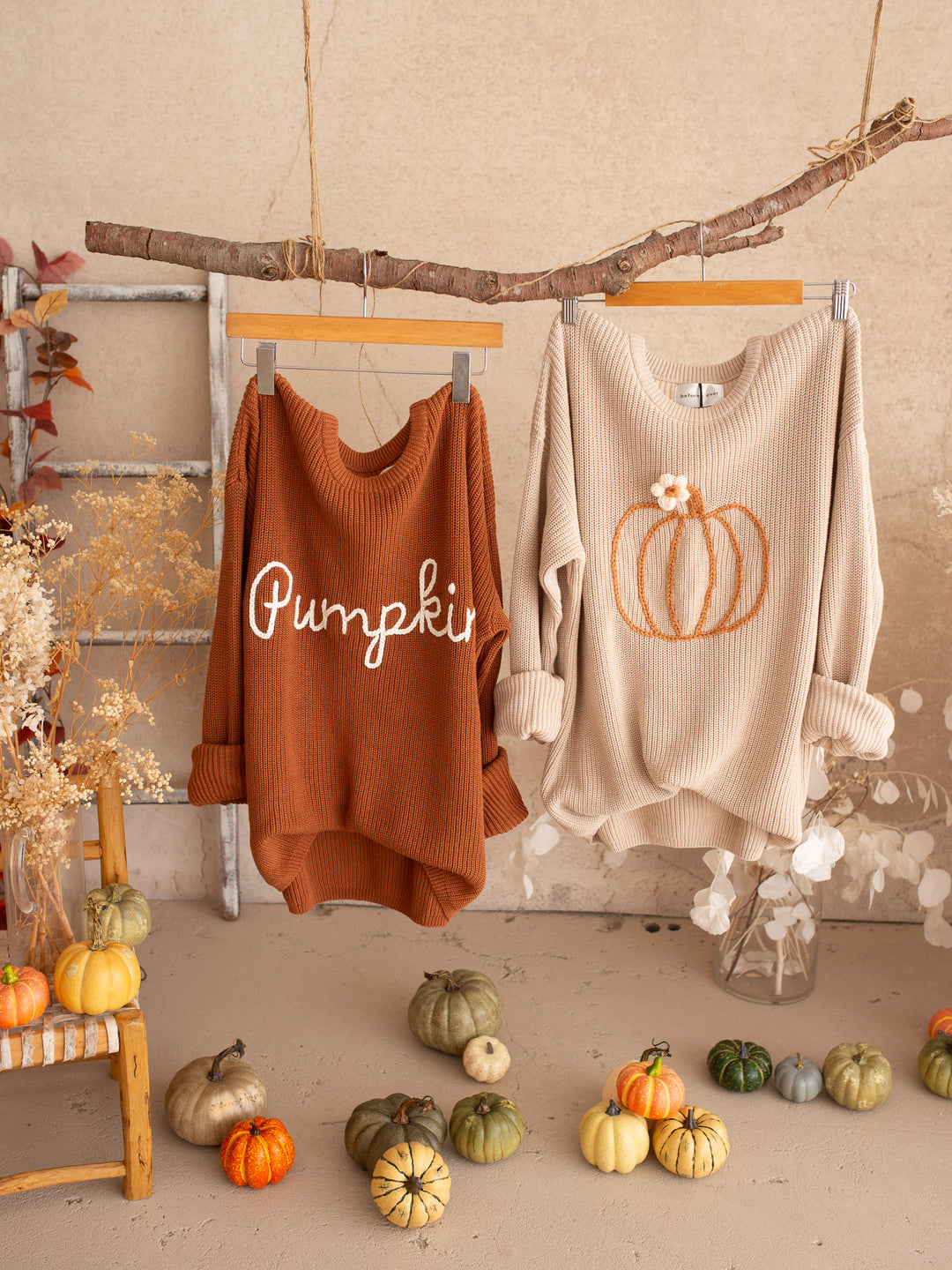 Pumpkin Bloom Sweater - Oatmeal Mama Edition