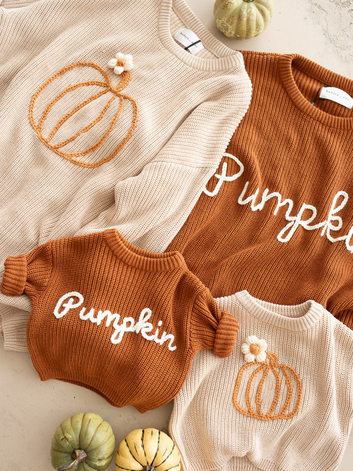 Pumpkin Bloom Sweater - Oatmeal Mama Edition