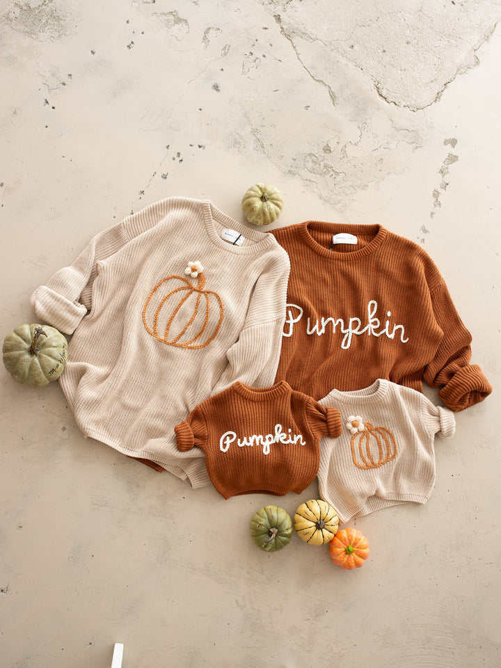 Pumpkin Bloom Sweater - Oatmeal Mama Edition
