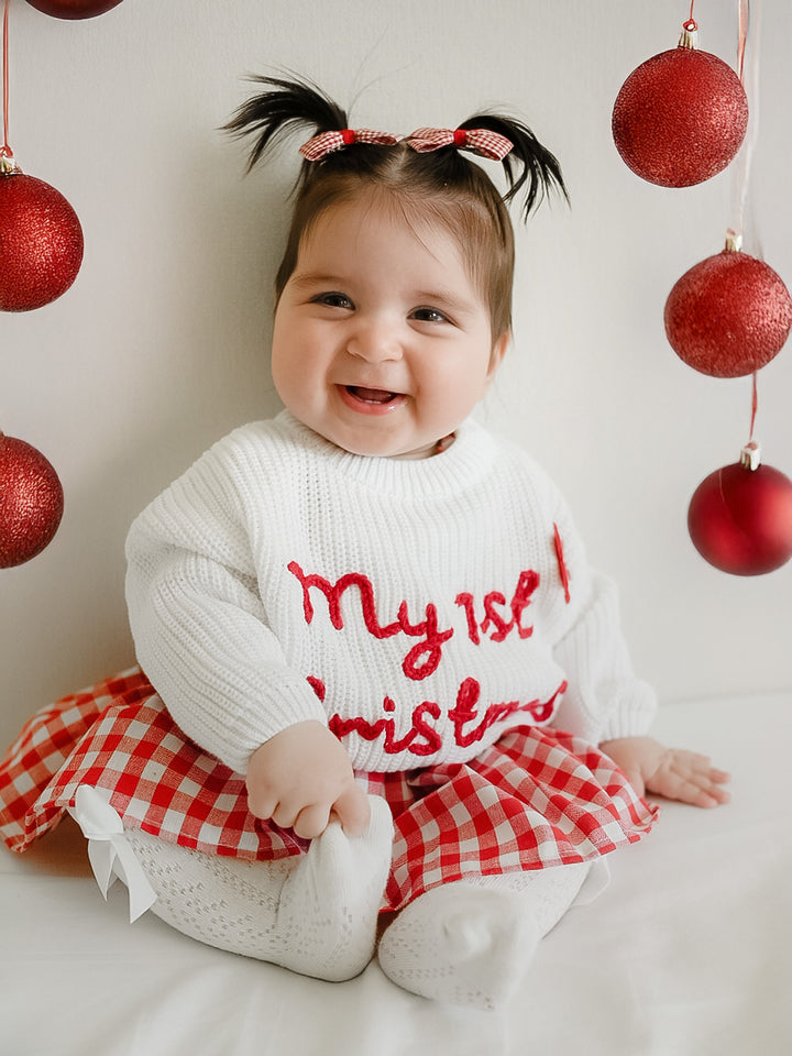 My 1st Christmas Sweater - White