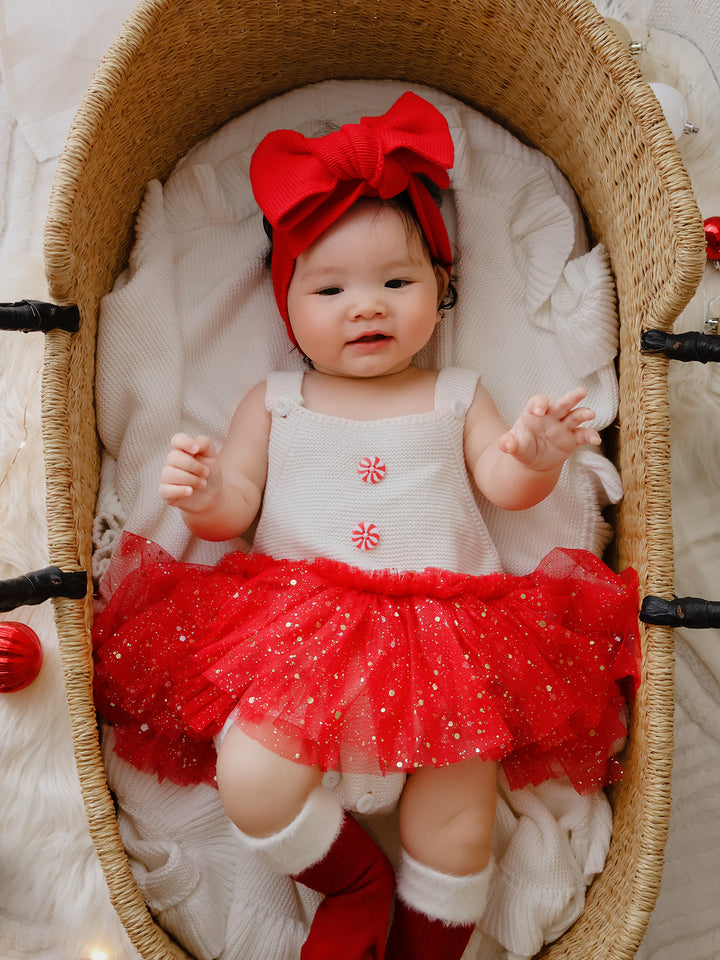 Pure - Knitted Oversized Topknot Headwrap Red