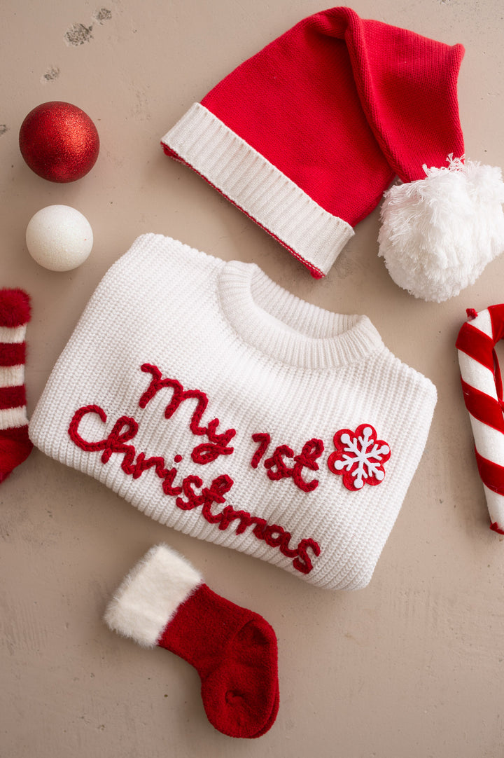 My 1st Christmas Sweater - White