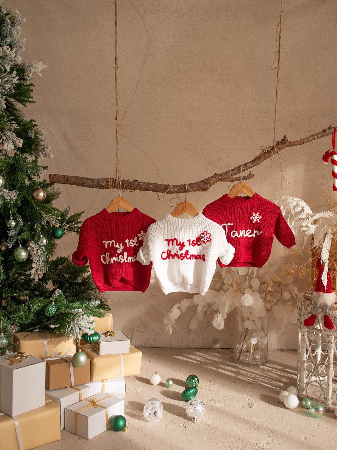 Written in Thread Sweater Christmas Edit - Red