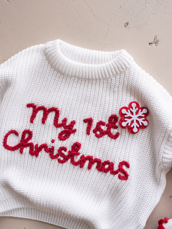 My 1st Christmas Sweater - White