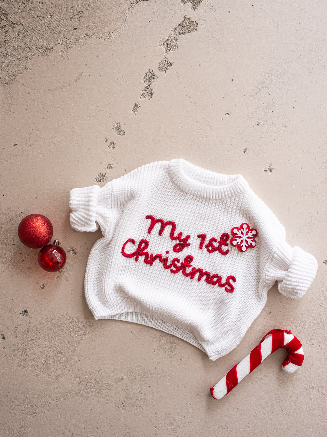 My 1st Christmas Sweater - White