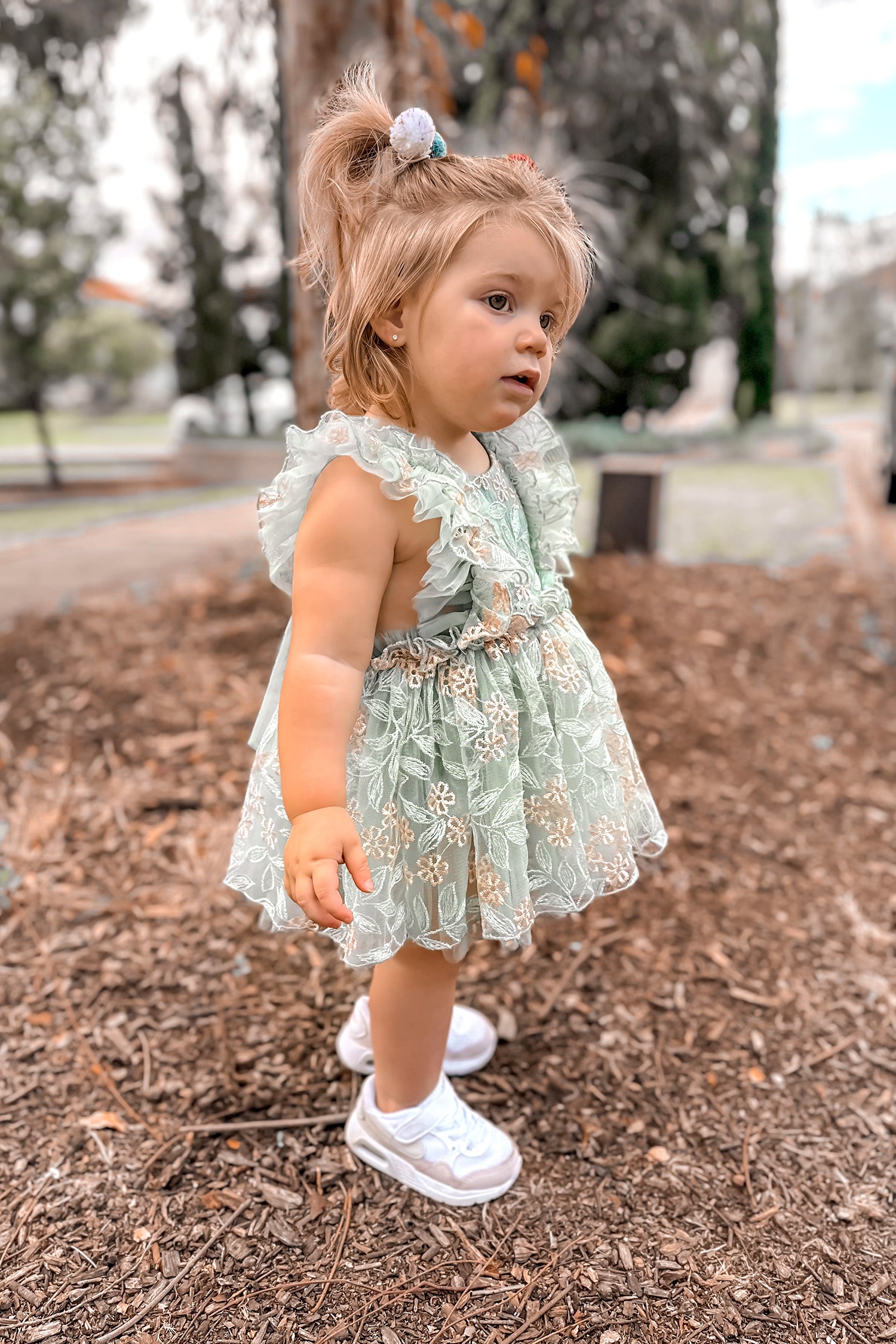 Sage Kisses Baby Lace Romper Dress - Sage Green – Before & Ever