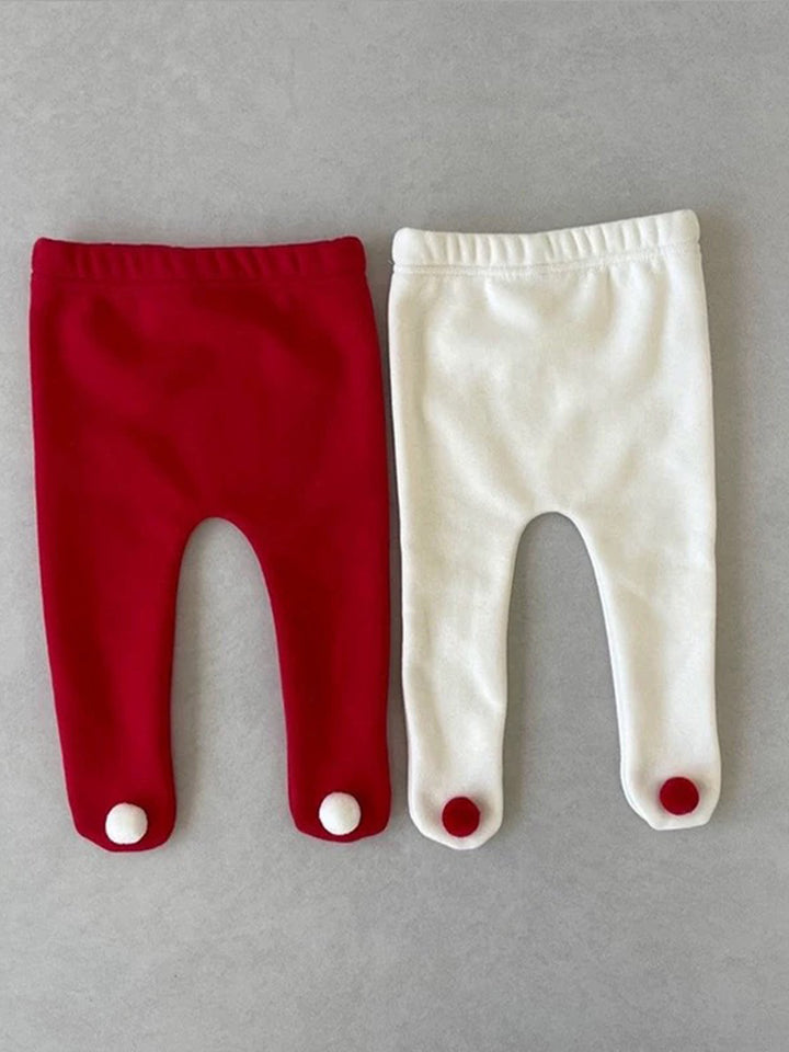 Baby Rudolph Fleece Lined Leggings - White