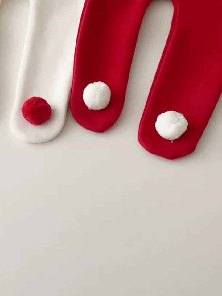 Baby Rudolph Fleece Lined Leggings - Red